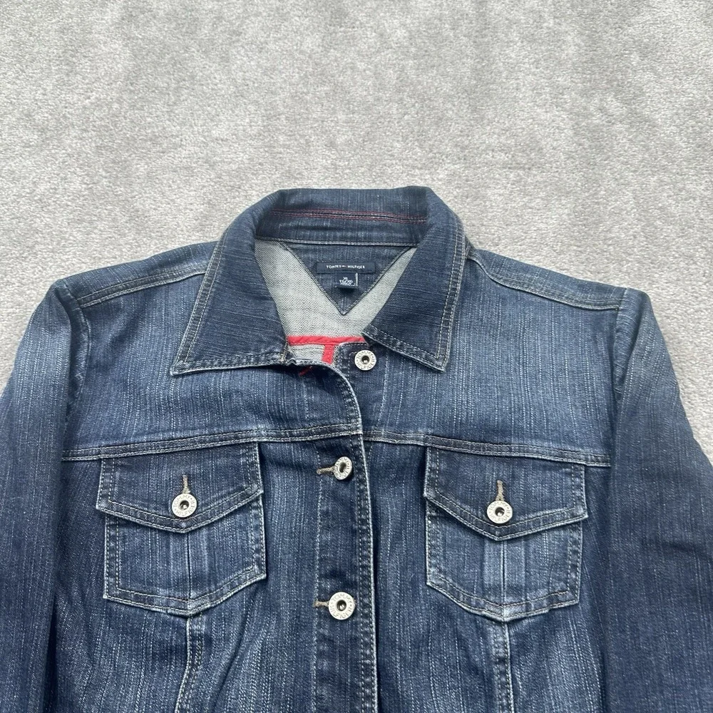 Tommy Hilfiger Women's Button Up Denim Jean Jacket Size XL Blue - Picture 3 of 8
